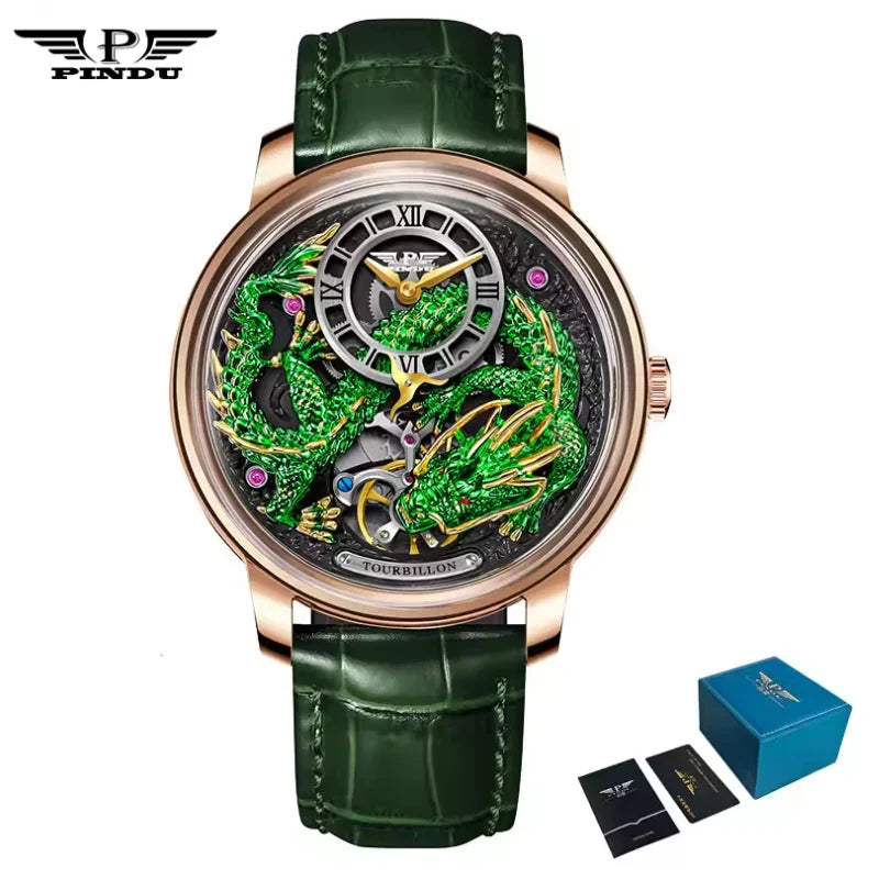 PINDU 6632 Develops and Designs New  Automatic Mechanical Watch Men Watches 45.5MM Luxury High-end Quality Wristwatch Men Gift