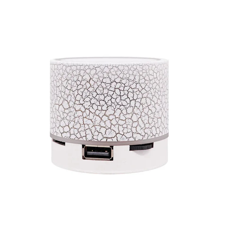 Portable Bluetooth Speaker with RGB LED Lamp - Wireless Audio for Home White plastic My Store