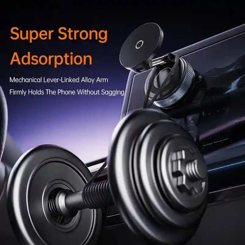 Magnetic Car Phone Mount - 360 Degree Rotating Vacuum Black Tidesmit