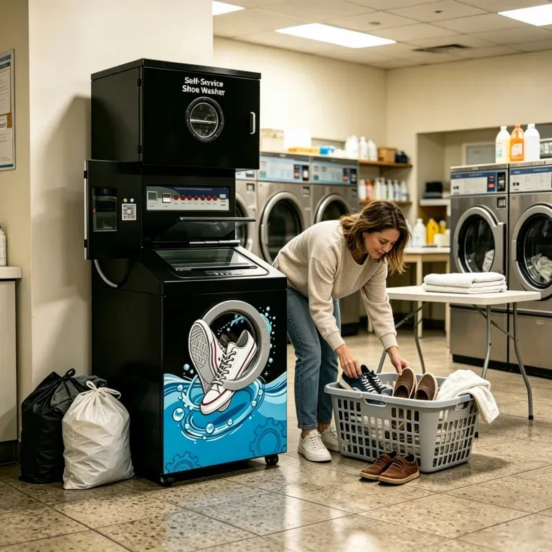 Self Service Shoe Washer & Dryer Commercial Automatic Shoe Cleaning Machine for Hotel Apartment Campus Factory