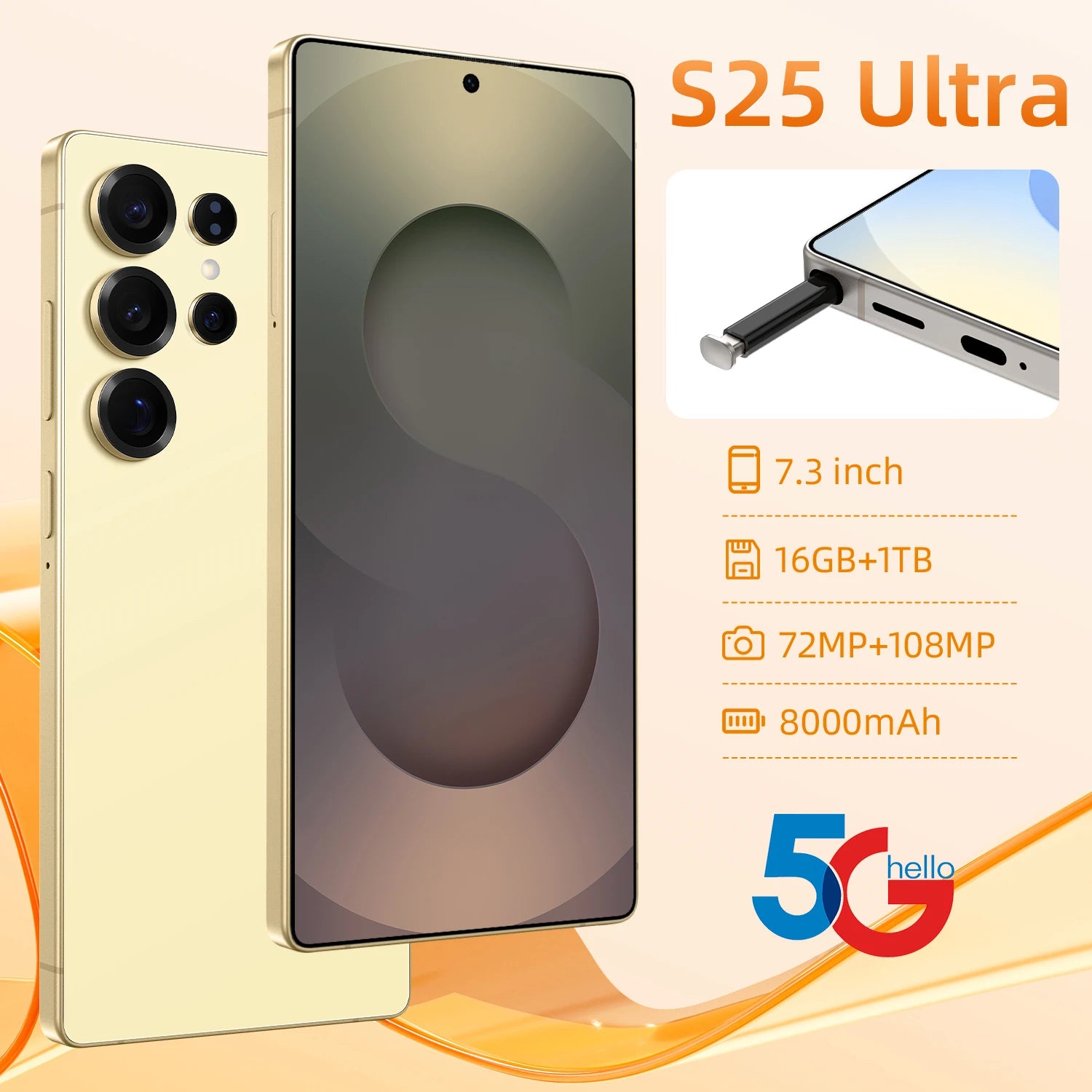 S25 Ultra 5G Smartphone 1TB 16GB RAM - High Capacity Mobile Tidesmit