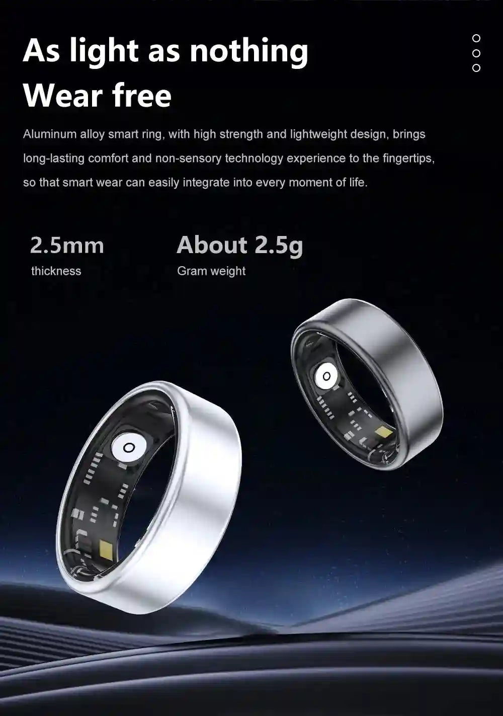 Tidesmit Smart Health Ring SR06 - Fitness Tracker with Biometric Sensor Tidesmit