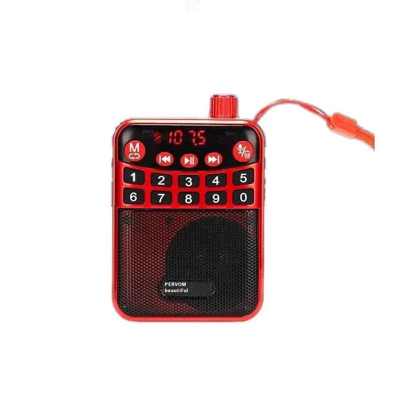 Portable Bluetooth Speaker with Flashlight - Gold & Red Audio Mini Speaker My Store