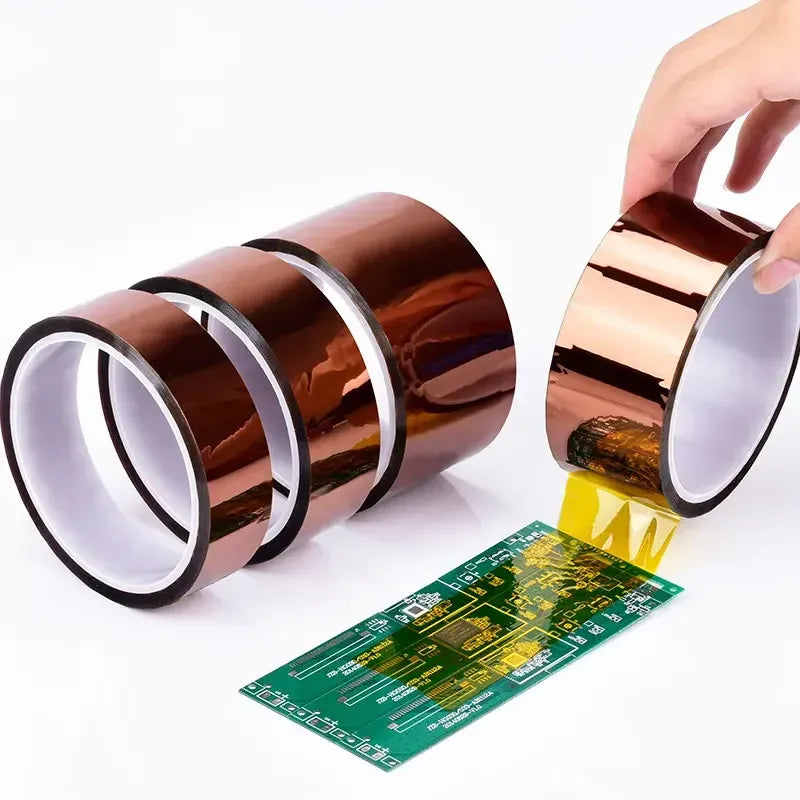 Copper foil adhesive tape rolls with a partially unrolled strip