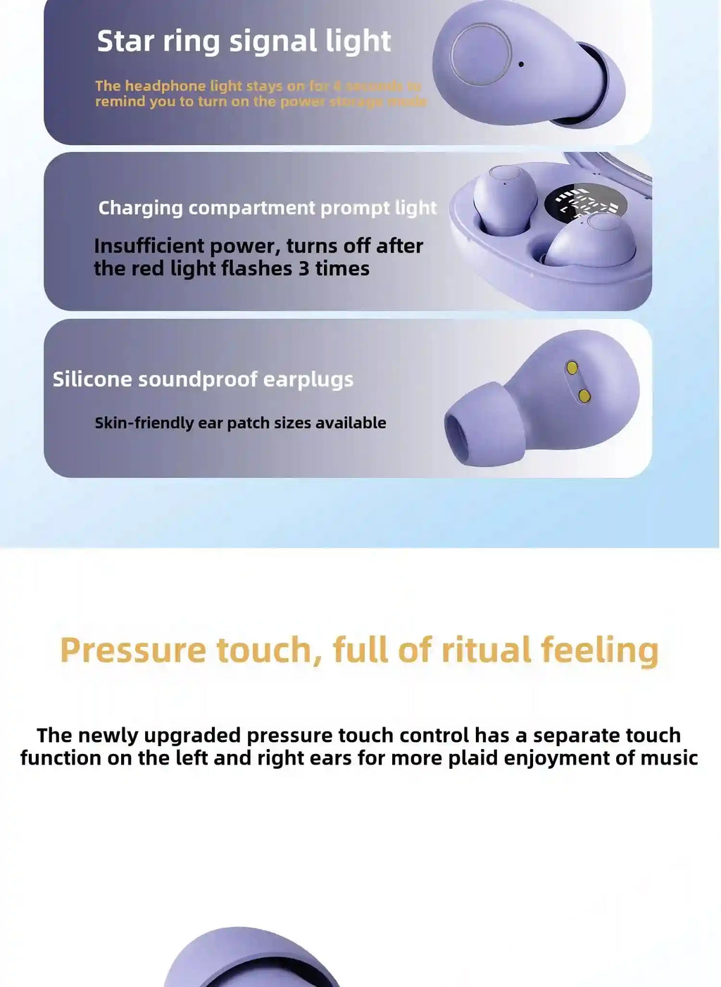 Tidesmit E27 Noise Cancelling Sleep Earbuds - Wireless Bluetooth Tidesmit