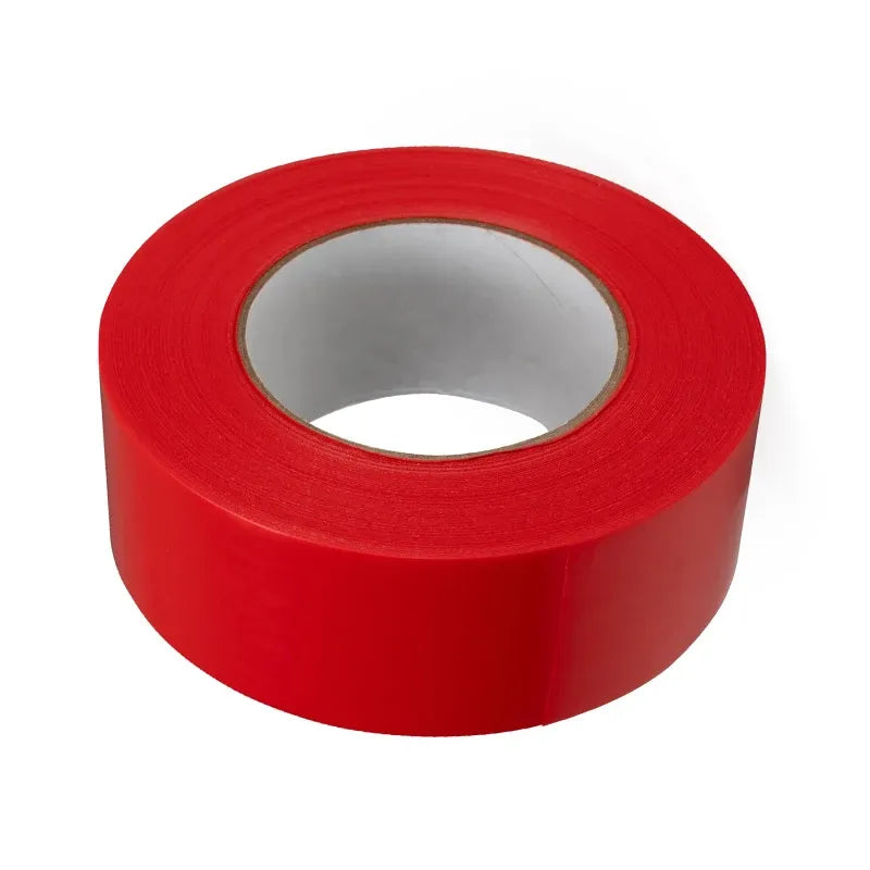 Red double-sided acrylic adhesive tape roll with clear inner core