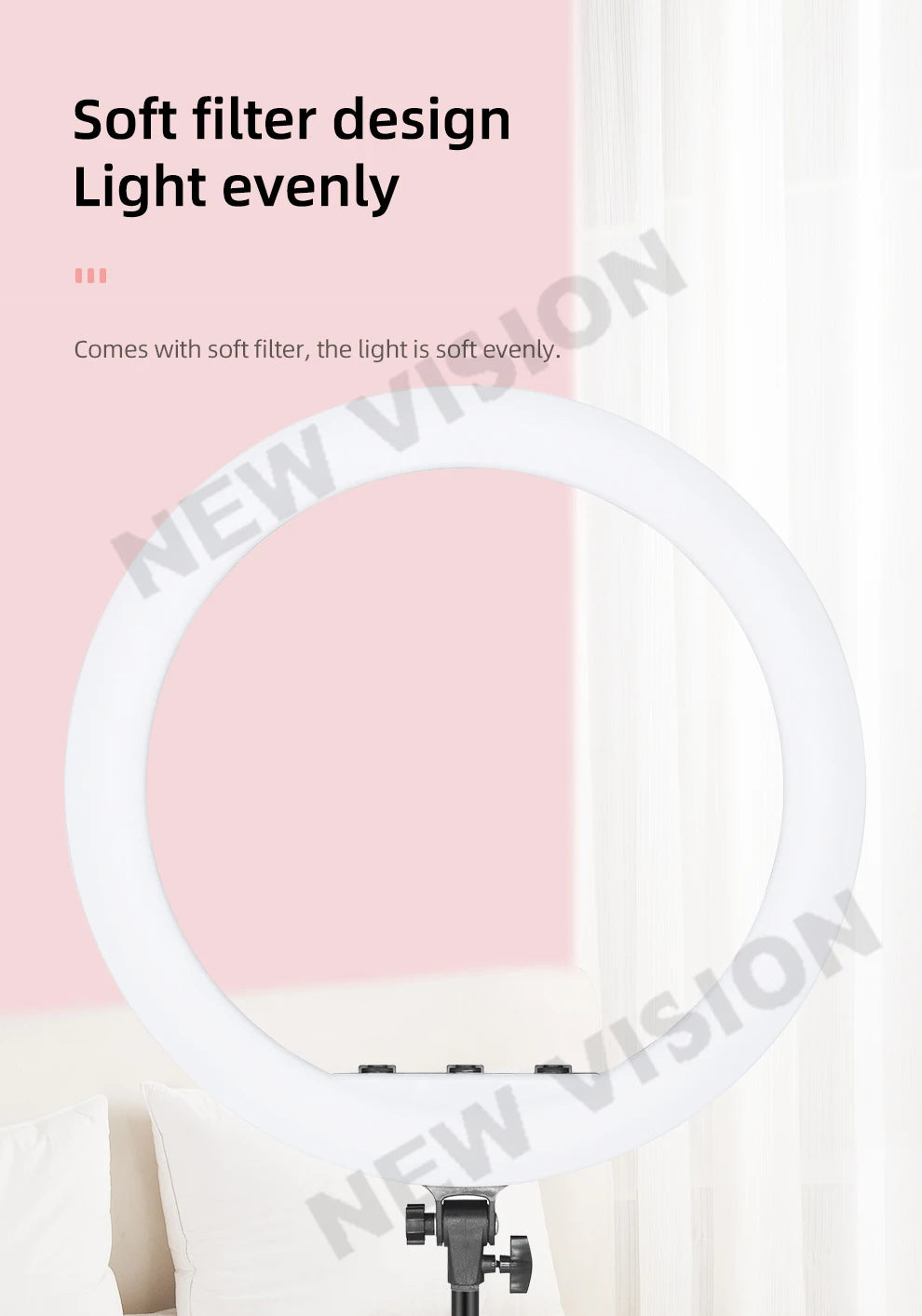 18 Inch LED Ring Light with Remote - Bi-Color Content Creation Kit Tidesmit