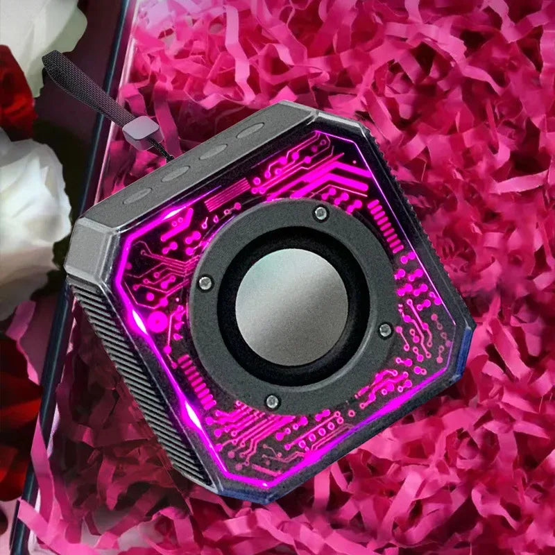 Mecha Portable Bluetooth Speaker with 360 Sound and RGB Light Black. My Store