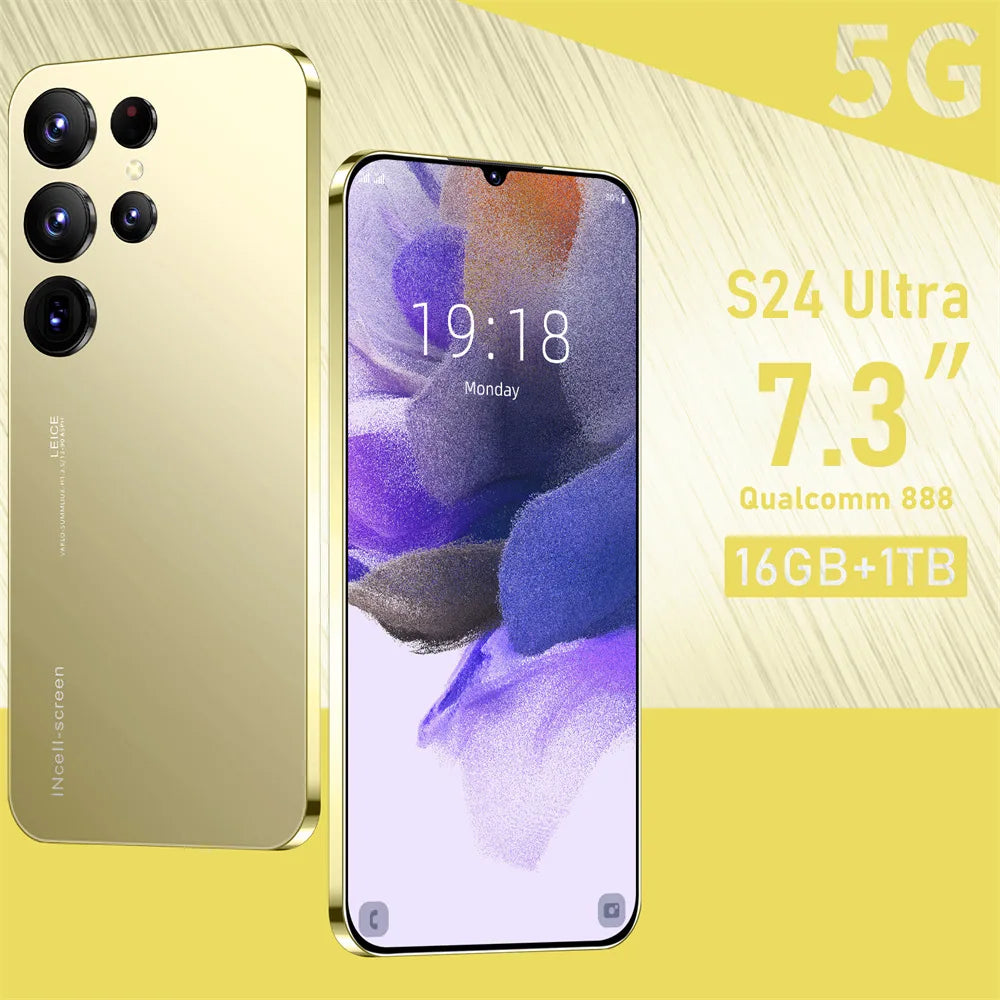 S24 Ultra Unlocked 5G Android Smartphone, 12GB RAM, 512GB - Gold Gold 12g Tidesmit