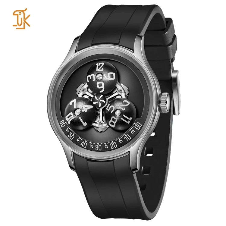 Affordable Unique Mechanical Wandering Hours Automatic Watches for men montre homme lux Customized branding logo available OEM