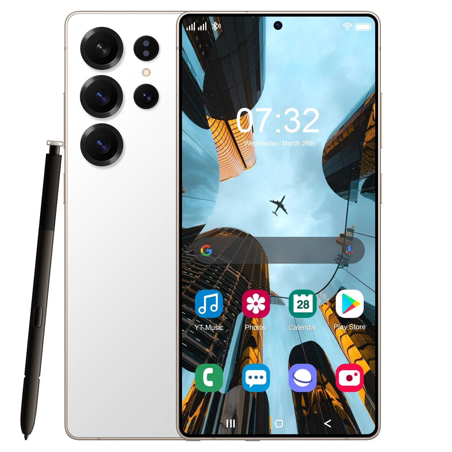 5G Smartphone S25 Ultra 7" AMOLED 16GB RAM 1TB Storage Unlocked White 16g 1TB Tidesmit