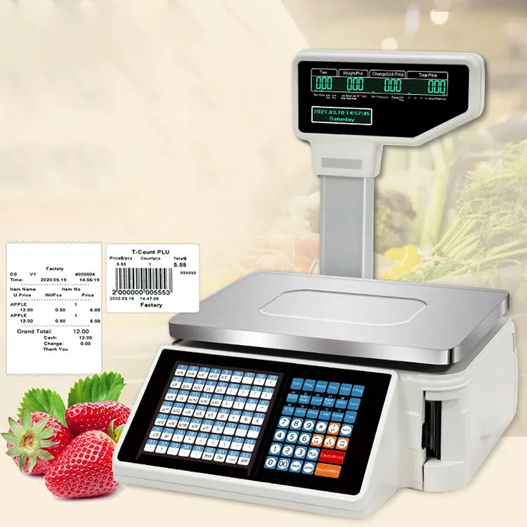 Supermarket Printing Electronic Scale Price Barcode Scale Weighing Machine