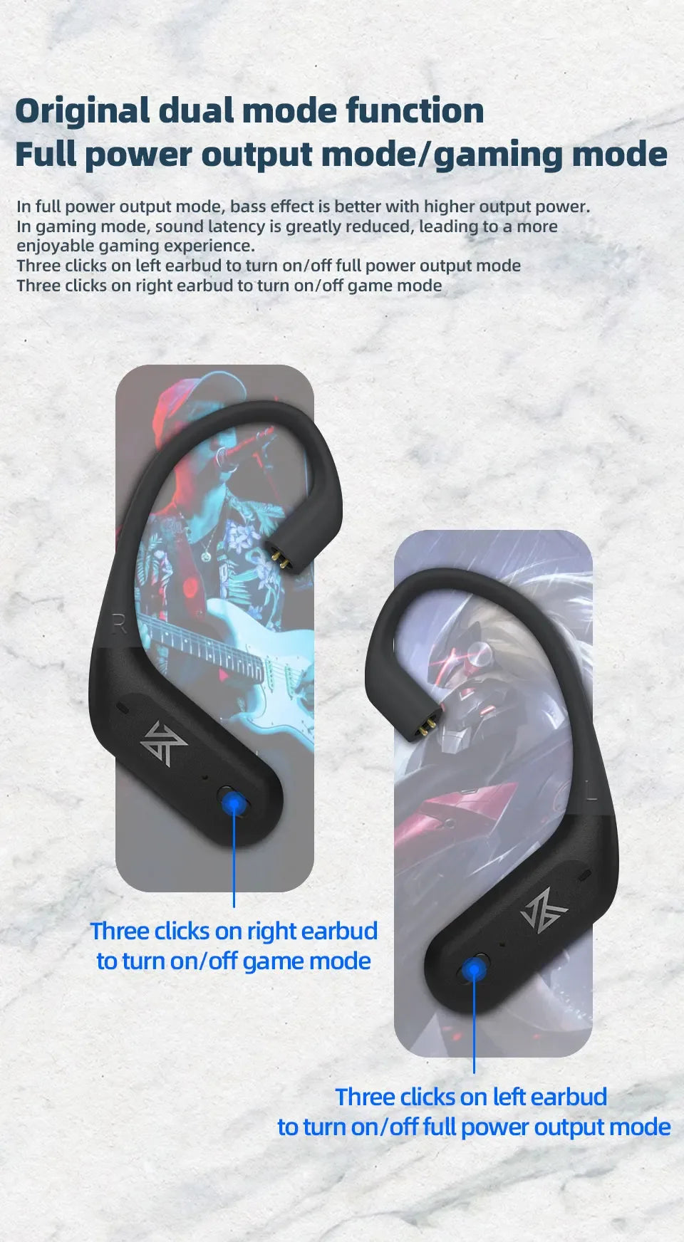 Bluetooth Wireless Adapter for KZ IEM C Pin Ear Hooks - Tidesmit Tidesmit