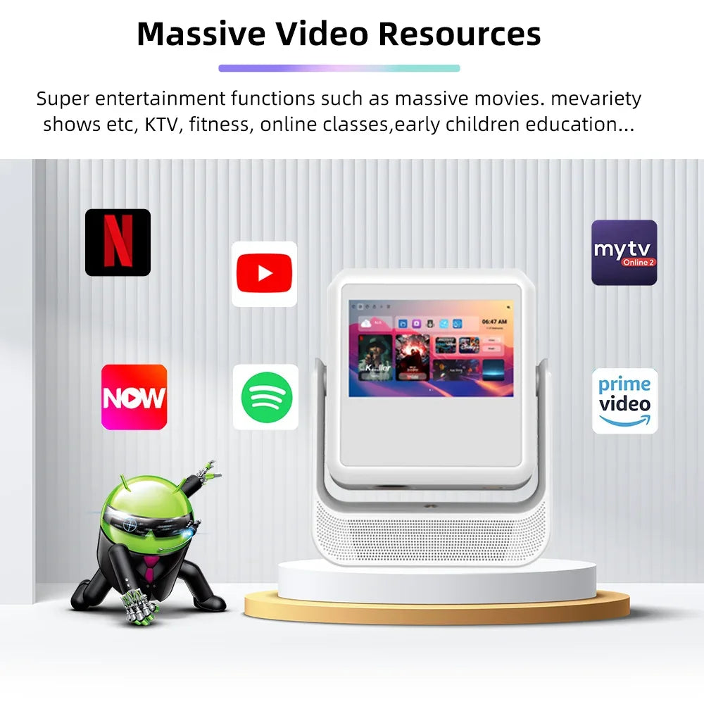 Pro Smart Projector 4K Android OS 5G WiFi - White | Tidesmit EU My Store