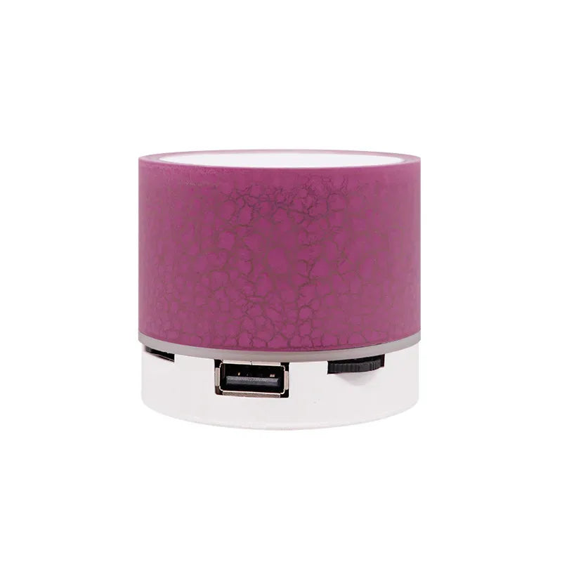 Portable Bluetooth Speaker with RGB LED Lamp - Wireless Audio for Home Pink plastic My Store