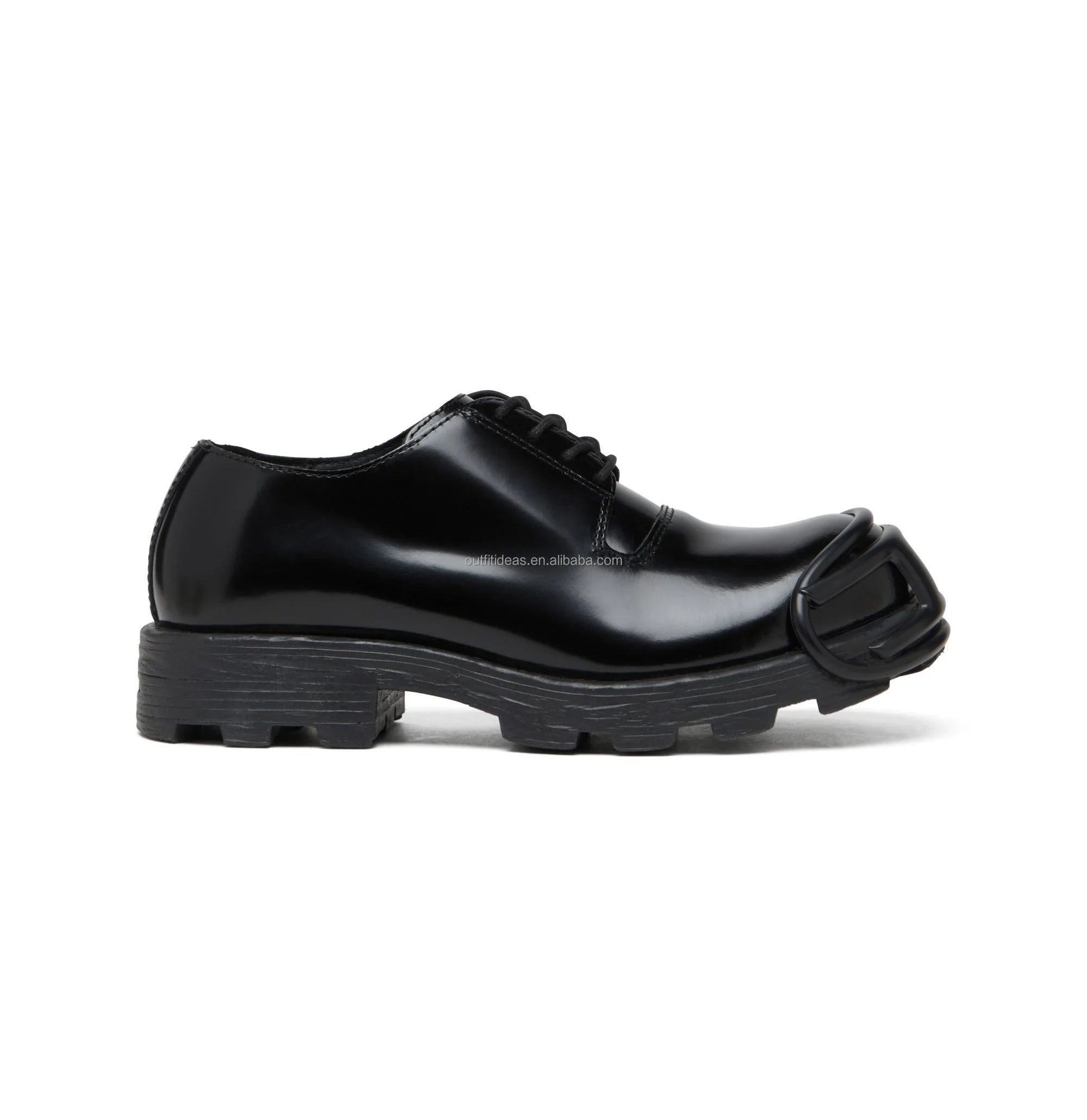 Calf Leather True to Size Side Zip Round Toe Genuine Leather Derby Shoes With Box Unisex Men Ankle Hammer Lace-up Leather Boots