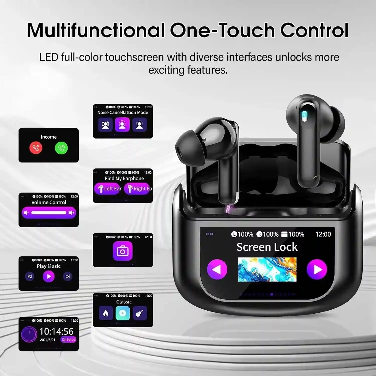 Wireless Earbuds HE-076D with Touch Screen ANC by Tidesmit Tidesmit