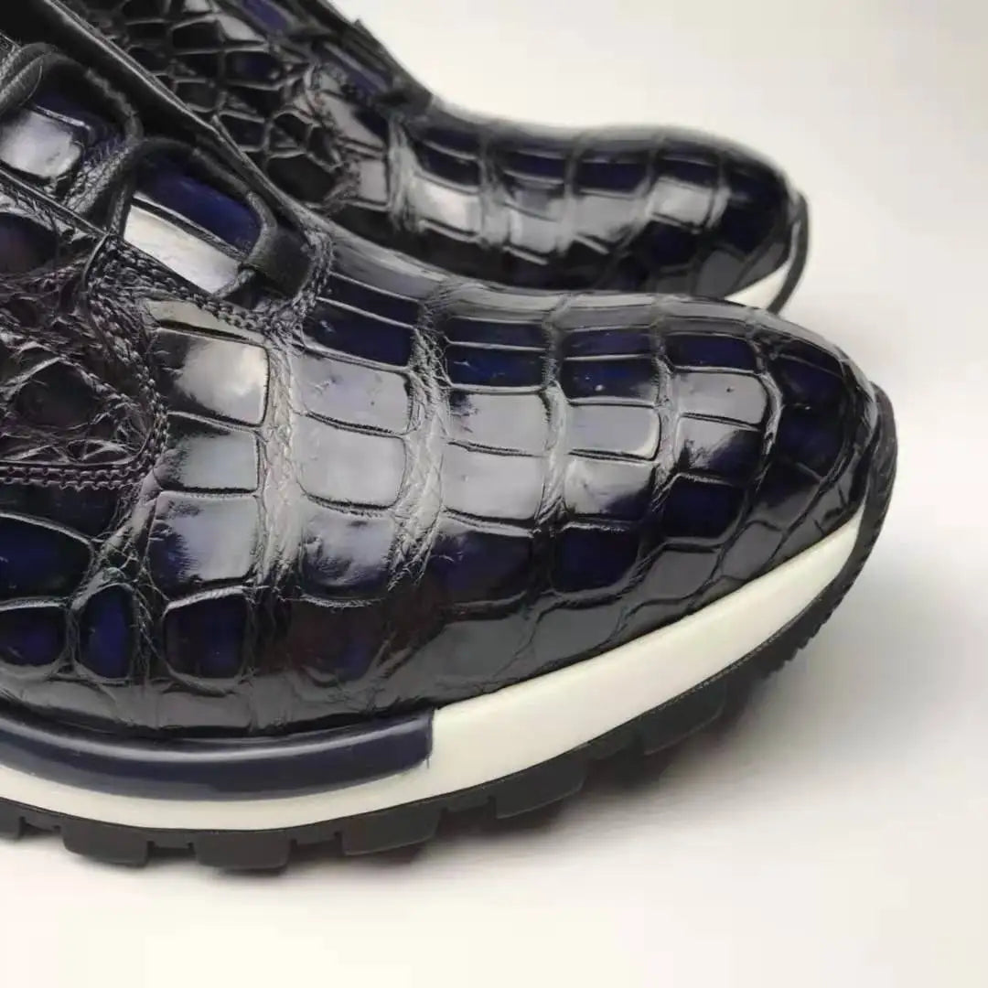 Goodyear Welt Office Women's Walking Shoes Decent Alligator Woman Shoes Sneakers Top Quality Crocodile Leather Luxury Men Shoes