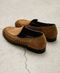 Premium Men Cow Suede Leather Loafers Unisex Dress Shoes Blake Stitch Slip-On Leather H S Libido Loafer Tobacco Whip Loafer