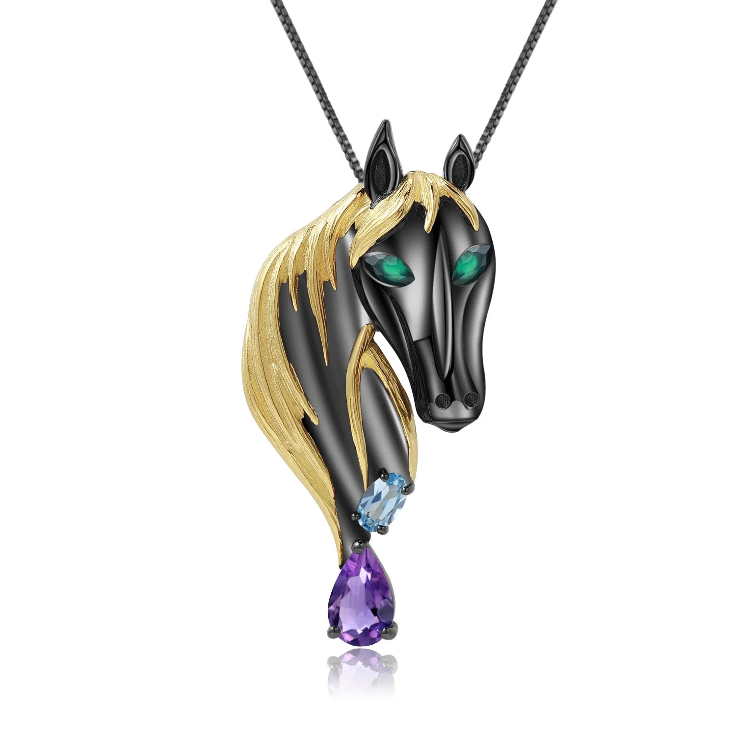 TIANSHE Italy High-end Design Horse Brooch Pendant Necklace Fashion Personality S925 Pure Silver Jewelry Accessories