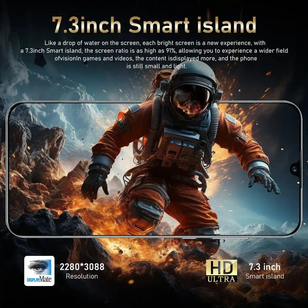 Tidesmit 5G Smartphone, 7.3 Inch AMOLED Display, 256GB Dual SIM, EU Model Tidesmit
