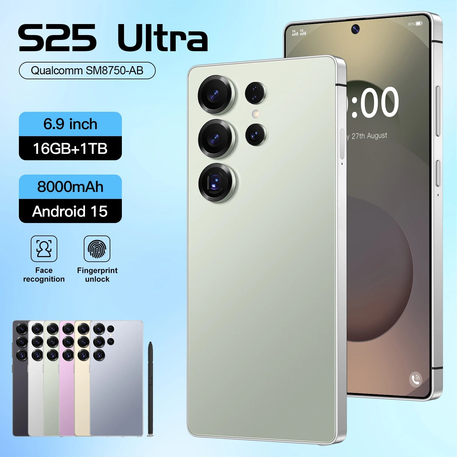 5G Smartphone 16GB RAM 1TB Storage, 6.9 Inch Unlocked Display Tidesmit