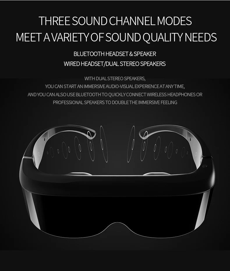 VR Smart Glasses Mobile Cinema - 128GB Portable Headset by Tidesmit Tidesmit