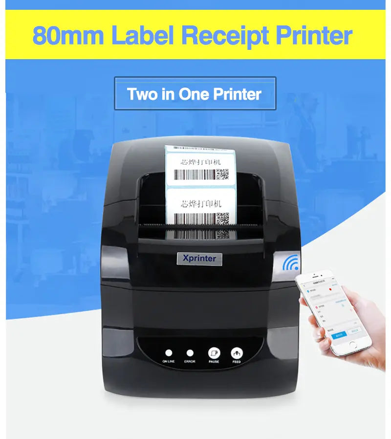 New Xprinter XP-365B Printer 80mm Thermal Barcode Price Printer Launch Thermal Printer USB or Bluetooth Interface Ticket Printer