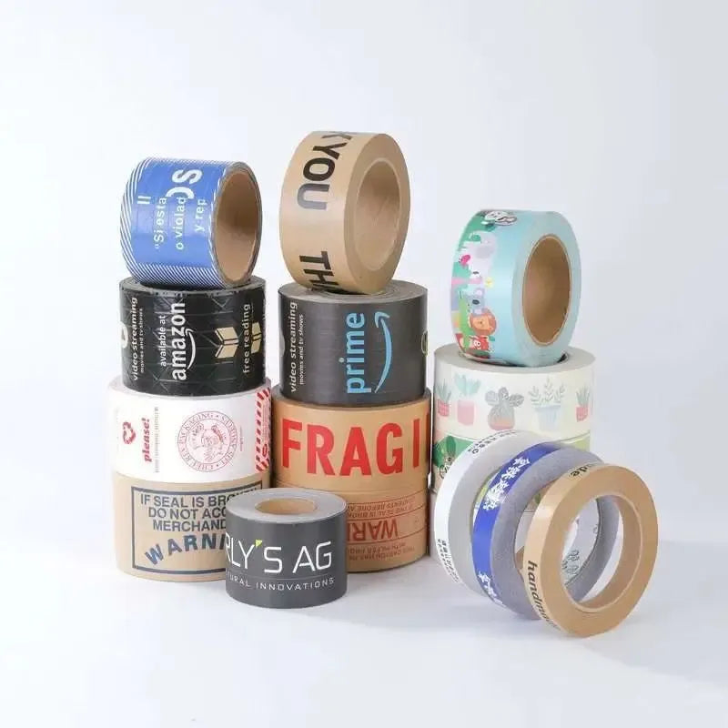 ECO Friendly Gummed Kraft Paper Tape Thicker Packing Tape Acrylic Adhesive for Single Sided Carton Sealing Pressure Sensitive