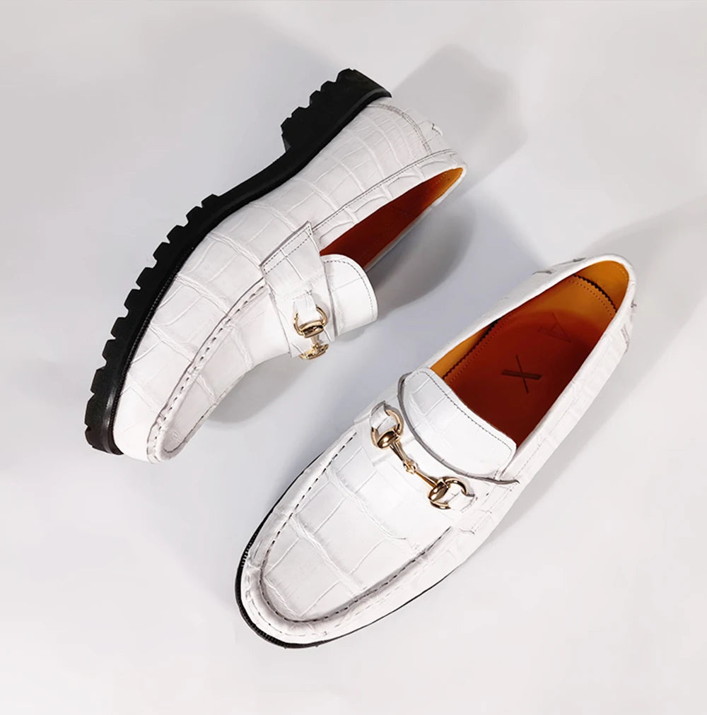 Trendy Custom Color Luxury Shoes Loafers Men Crocodile Leather Slip-on Casual Loafers Handmade Alligator Skin Men's Dress Shoes