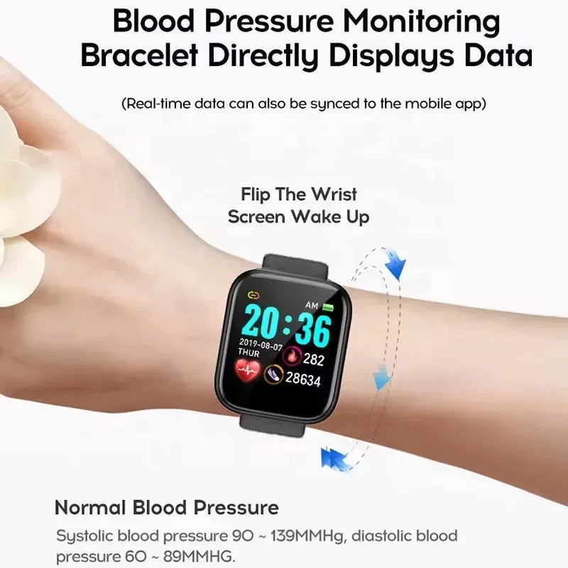 Smartwatch Fitness Tracker with Heart Rate Monitor - YQSWB6 Pink My Store