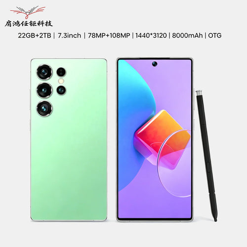 2026 S25 Ultra 5G Android 15 smartphone with 16GB RAM 1TB storage and built-in stylus pen in full screen design