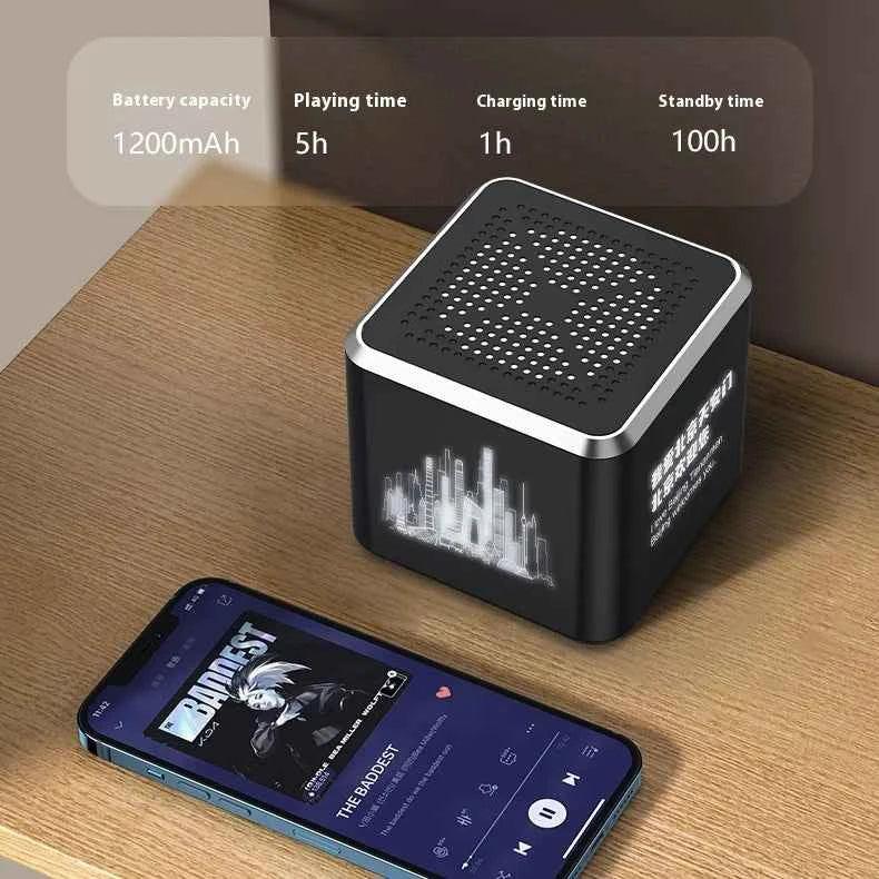 Portable Bluetooth Speaker with Custom Luminous Design - Black My Store
