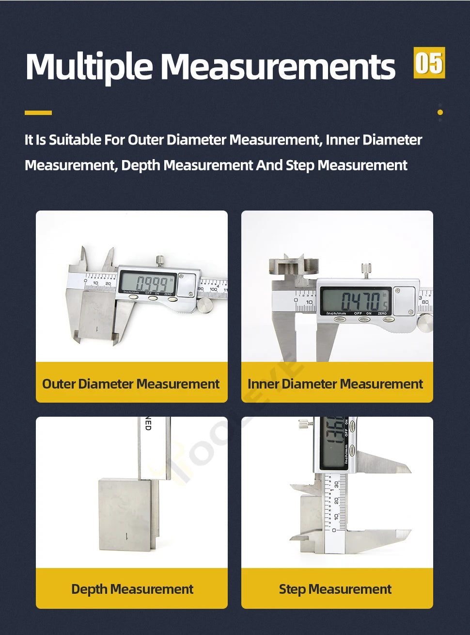 Metal Caliper Digital Pachometer Professional Vernier Caliber Measuring Tools Woodworking Thickness Gauge Depth Electronic Ruler