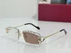 2026 Luxury Designer Photochromic Sunglasses High Quality Color-Changing Diamond Cut Brand Frameless Sun Glasses for Men Women