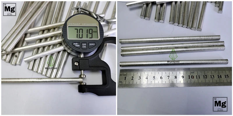 10pcs Magnesium Metals Sticks Rods 99.95% Pure 7mm Dia X 152mm Length