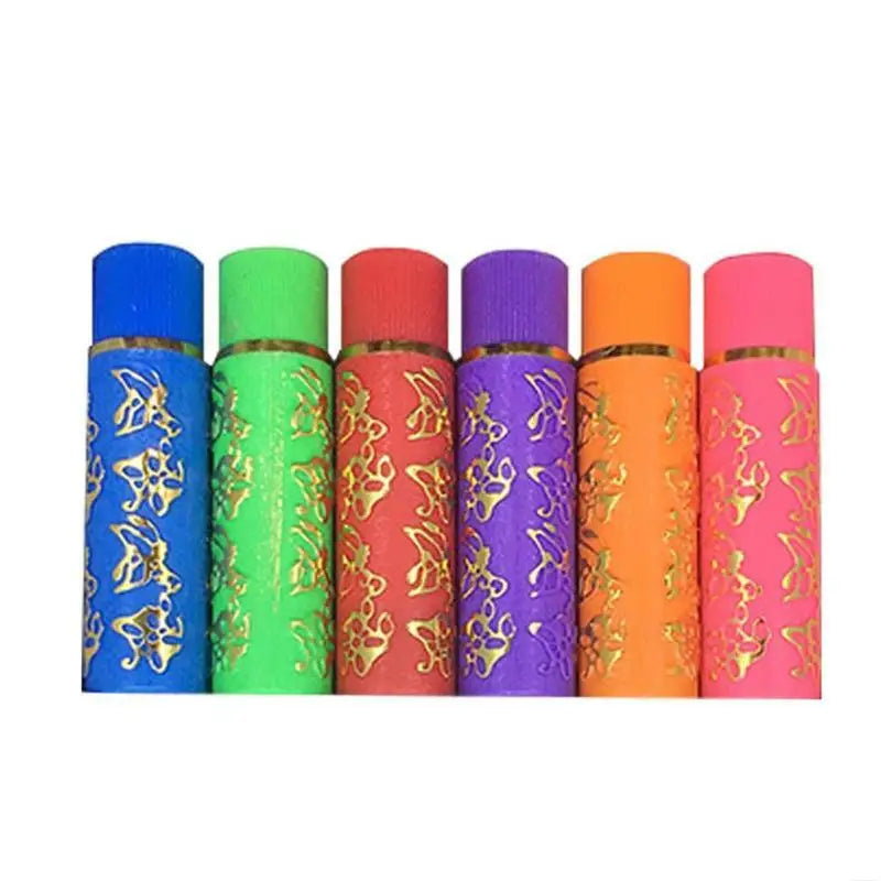 6pcs magic color-changing lipsticks in vibrant tubes with gold butterfly prints, long-lasting matte lip makeup set.