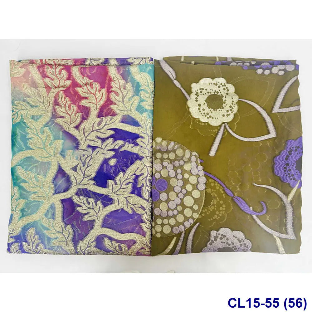 Lisami RTS Luxury Silk Fabric Elegant Multi-Color 3D Metallic Handcut for Dresses Weddings and Curtains