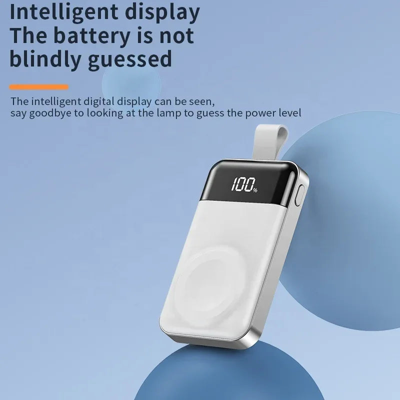 Portable Apple Watch Charger - Fast Wireless Power Bank Silver Tidesmit