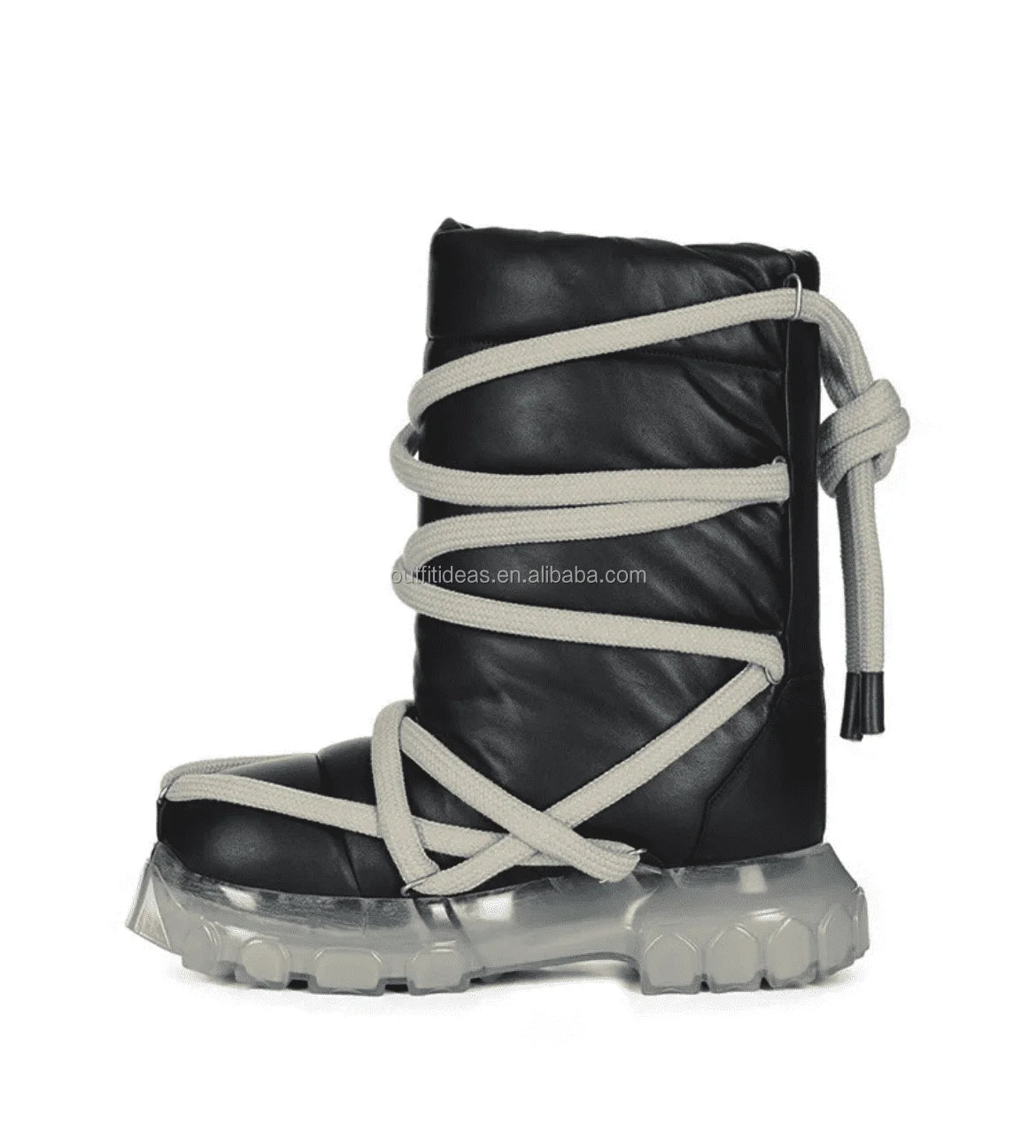 Round Toe Pull on Unisex Trendy Sneaker Shoes Beatle Turbo Cyclops 70mm Ankle Leather Platform Boots for Men Dress Shoes