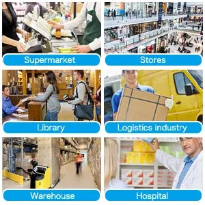 2D barcode scanners in use across supermarket, store, library, logistics, warehouse, hospital