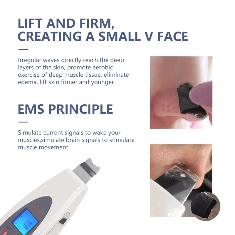 Ultrasonic Skin Scrubber - Professional Deep Pore Cleansing & Lifting Tool Scrubs Treatments Tidesmit