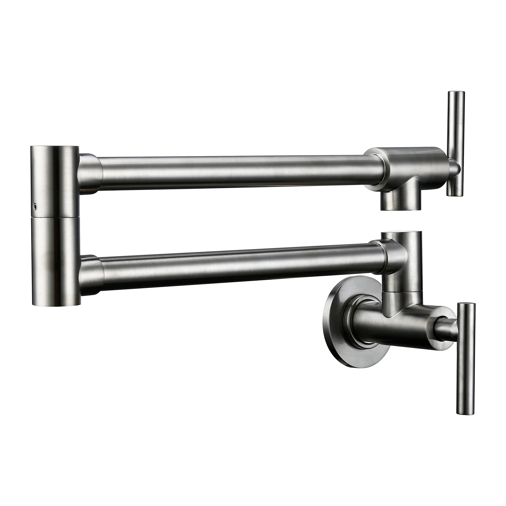 Brushed Nickel Kitchen Faucet Brass Wall Mounted Pot Filler Swivel Folding Retractable Rotary Stretch Kitchen Tap