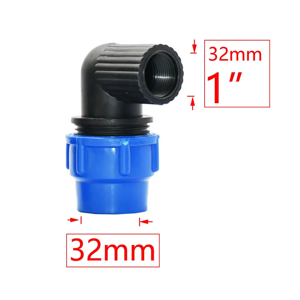 20/25/32/40/50mm PE Tube Quick Connector Elbow Tee Water Splitter Plastic Ball Valve Coupler Farm Irrigation Water Pipe Fittings