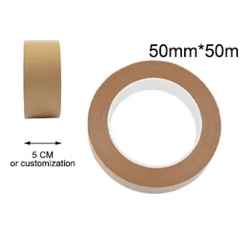 Custom Logo Branded Black Kraft Paper Tape Water Activated Acrylic Reinforced Shipping Packing for Professional Durable Results