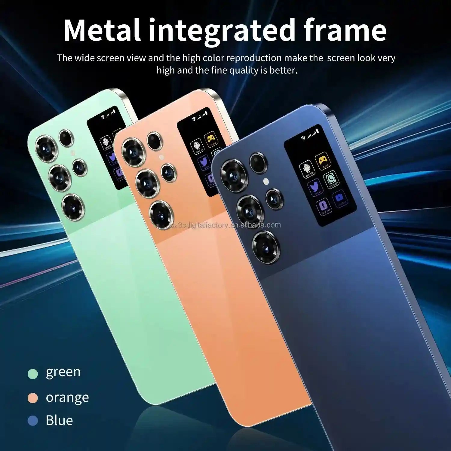 S26 Ultra 5G Smartphone, 16GB RAM, 1TB Storage, Dual SIM, Orange Tidesmit