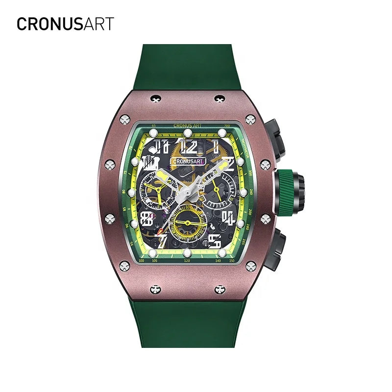 2025 New Luxury Automatic Mechanical Watch for Men - With Transparent Movement and Rubber Strap - Original Watches