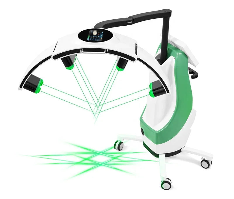 Standing green and white LLLT laser device for painless fat burning, weight loss, and professional body contouring.