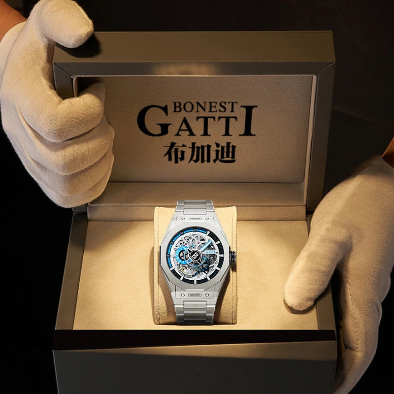 Bonest Gatti Luxury Waterproof Automatic  Oem Brand Hands Wrist Watches Custom Logo Wrist Mens  Watch Highend Watches Men BG7601