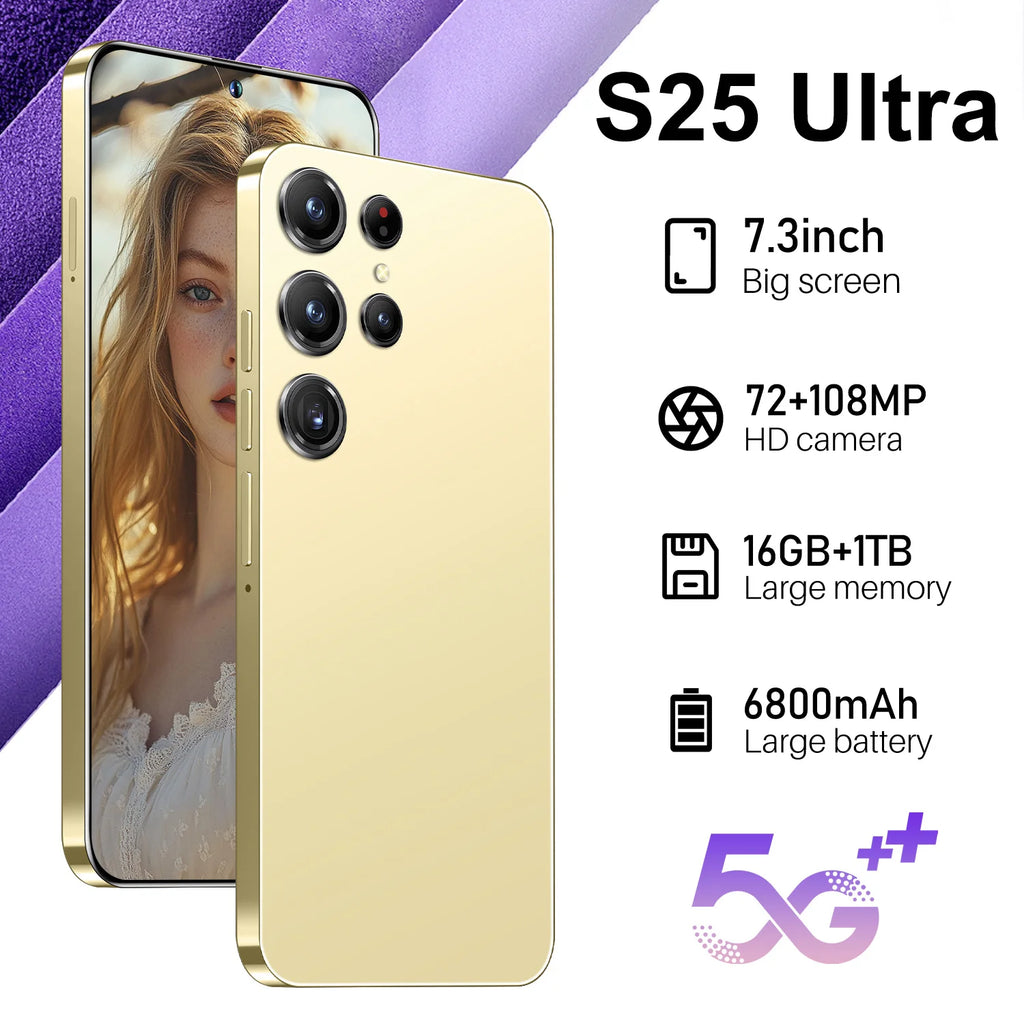 S25 Ultra Android 15 smartphone with 7.3 inch 120Hz display 16GB RAM 1TB storage and 108MP camera, gallery view 2